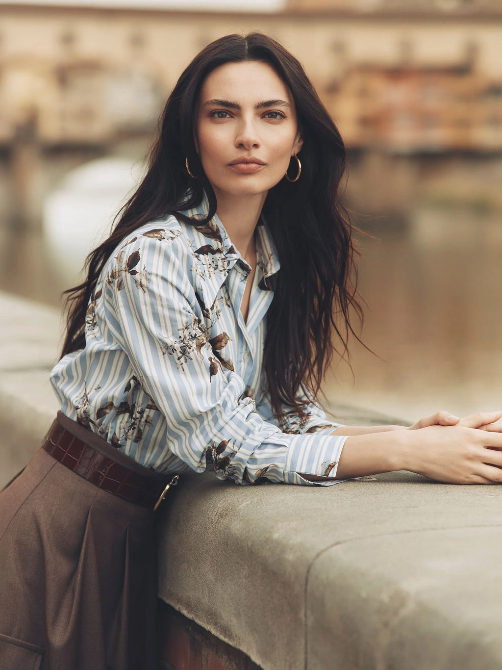 CFC 20410 W-CAMICIA CROPPED POPELINE RIGA FIORE 