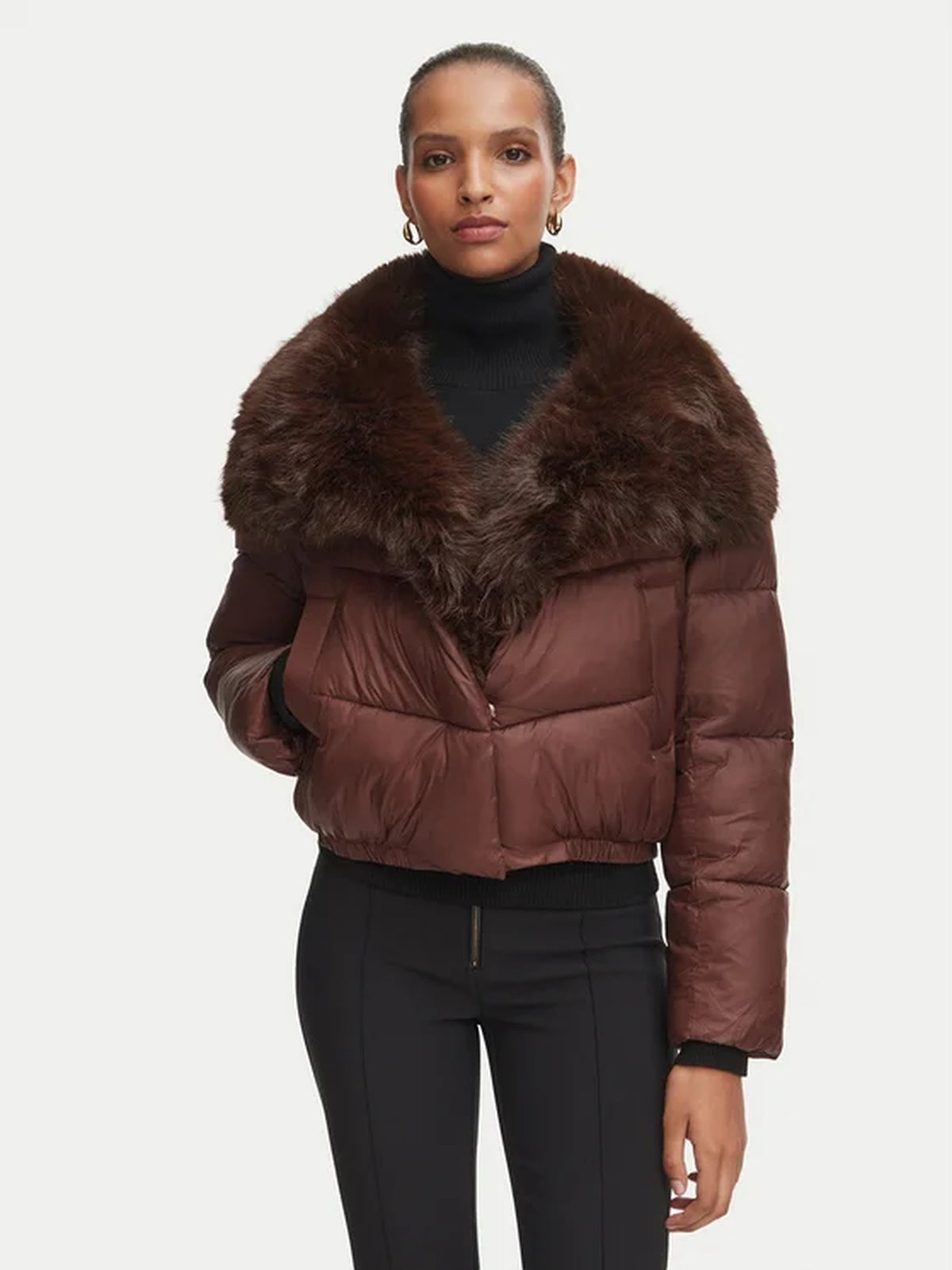 FW26ITA102 CAPP PIUMINO CROP COLLO PELLICCIA 