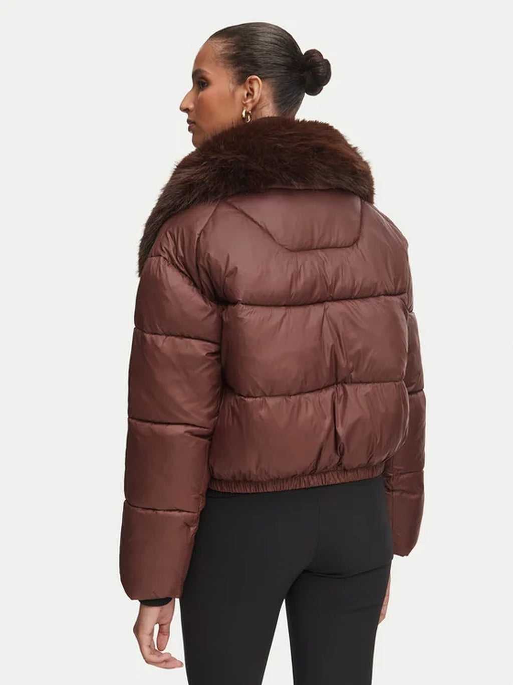 FW26ITA102 CAPP PIUMINO CROP COLLO PELLICCIA 