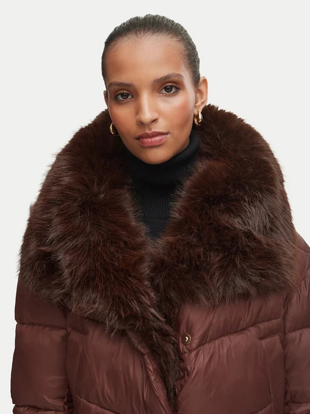 FW26ITA102 CAPP PIUMINO CROP COLLO PELLICCIA 