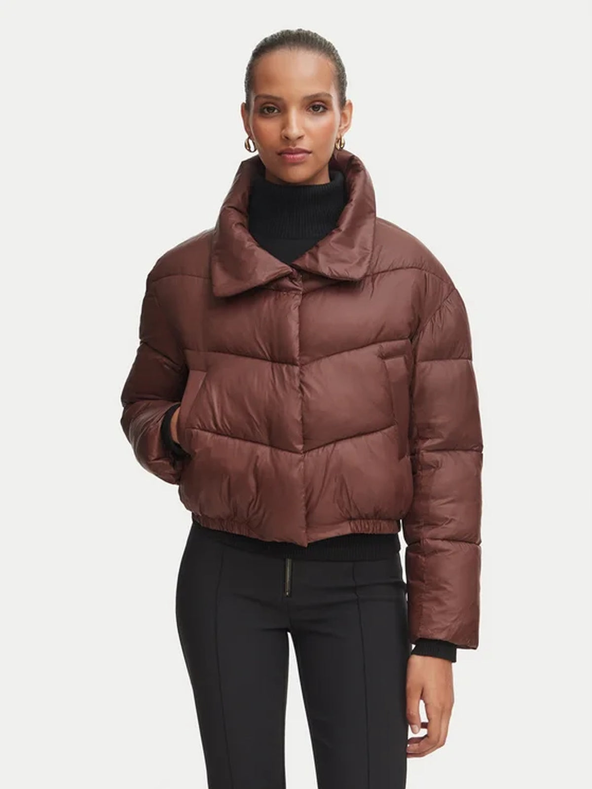 FW26ITA102 CAPP PIUMINO CROP COLLO PELLICCIA 