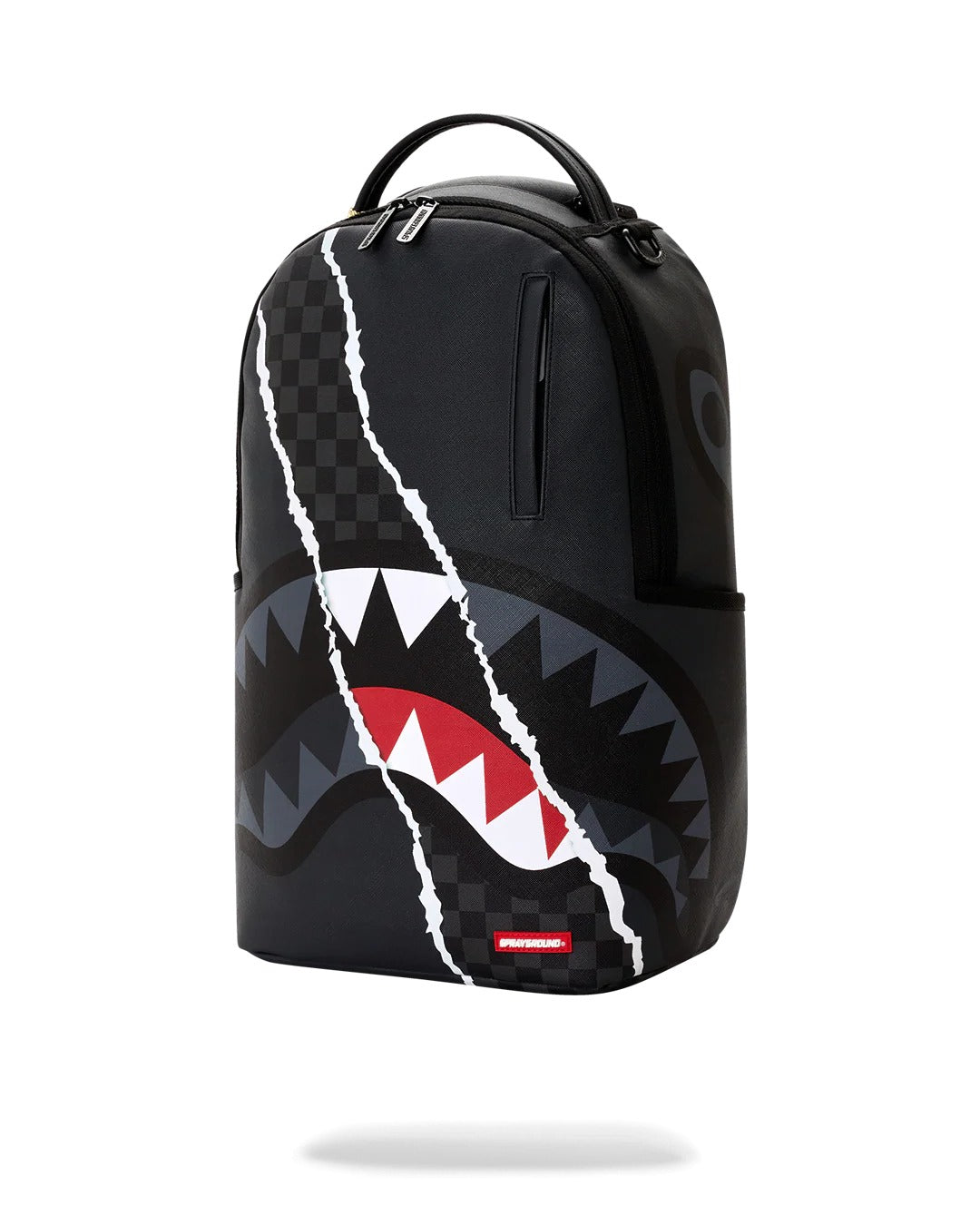 CENTER RIP REVEALING GRAY<BR/>CHECK BACKPACK 