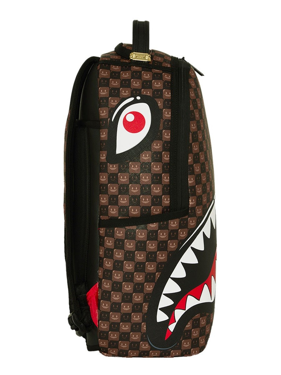 SHARKS IN PARIS WTF BUBBLE<BR/>BROWN CHECK BACKPACK 
