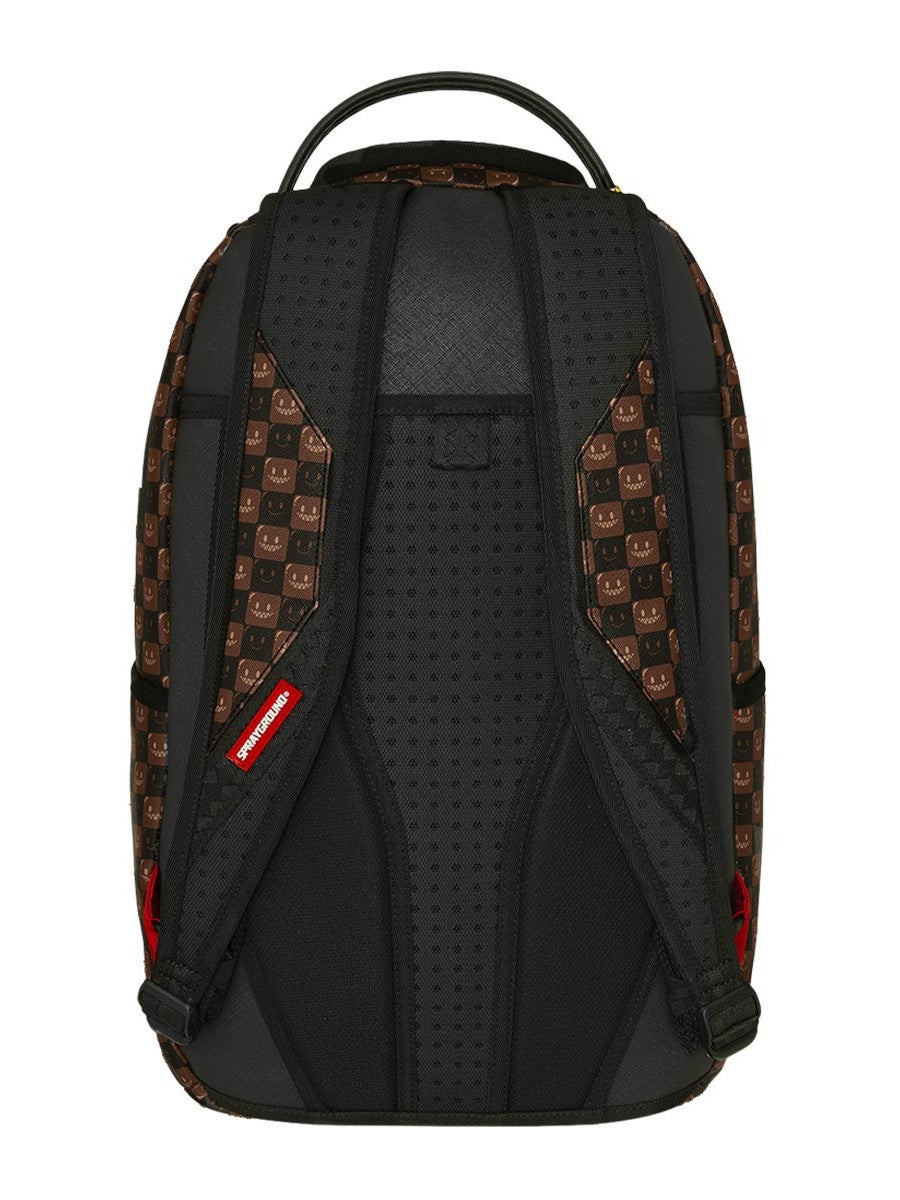 SHARKS IN PARIS WTF BUBBLE<BR/>BROWN CHECK BACKPACK 