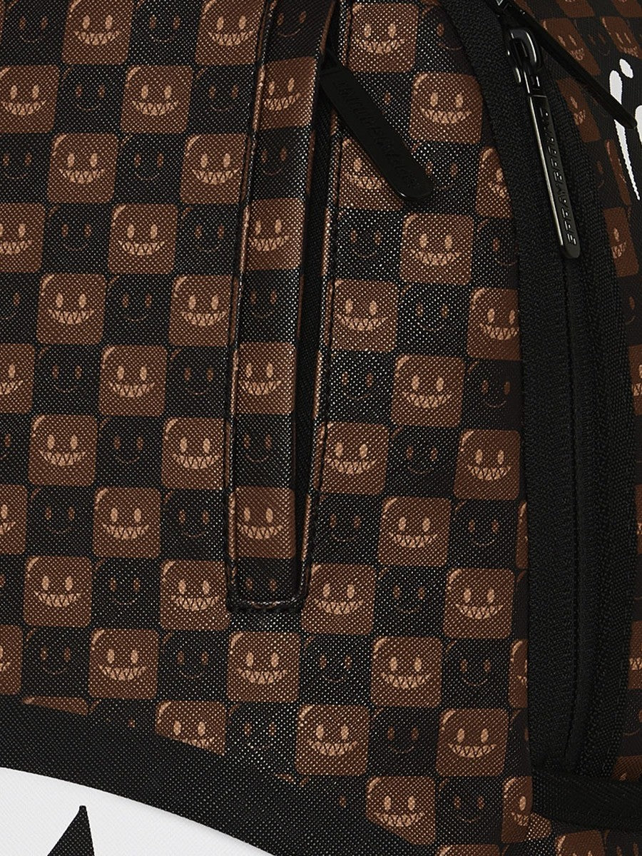 SHARKS IN PARIS WTF BUBBLE<BR/>BROWN CHECK BACKPACK 