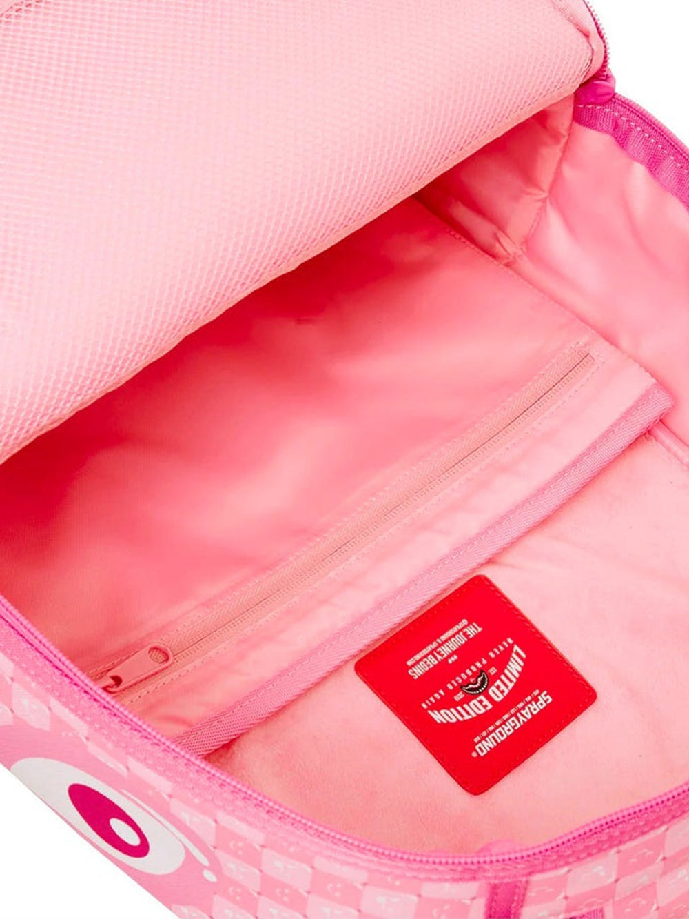 PINK NEW CHECK FACES BACKPACK 