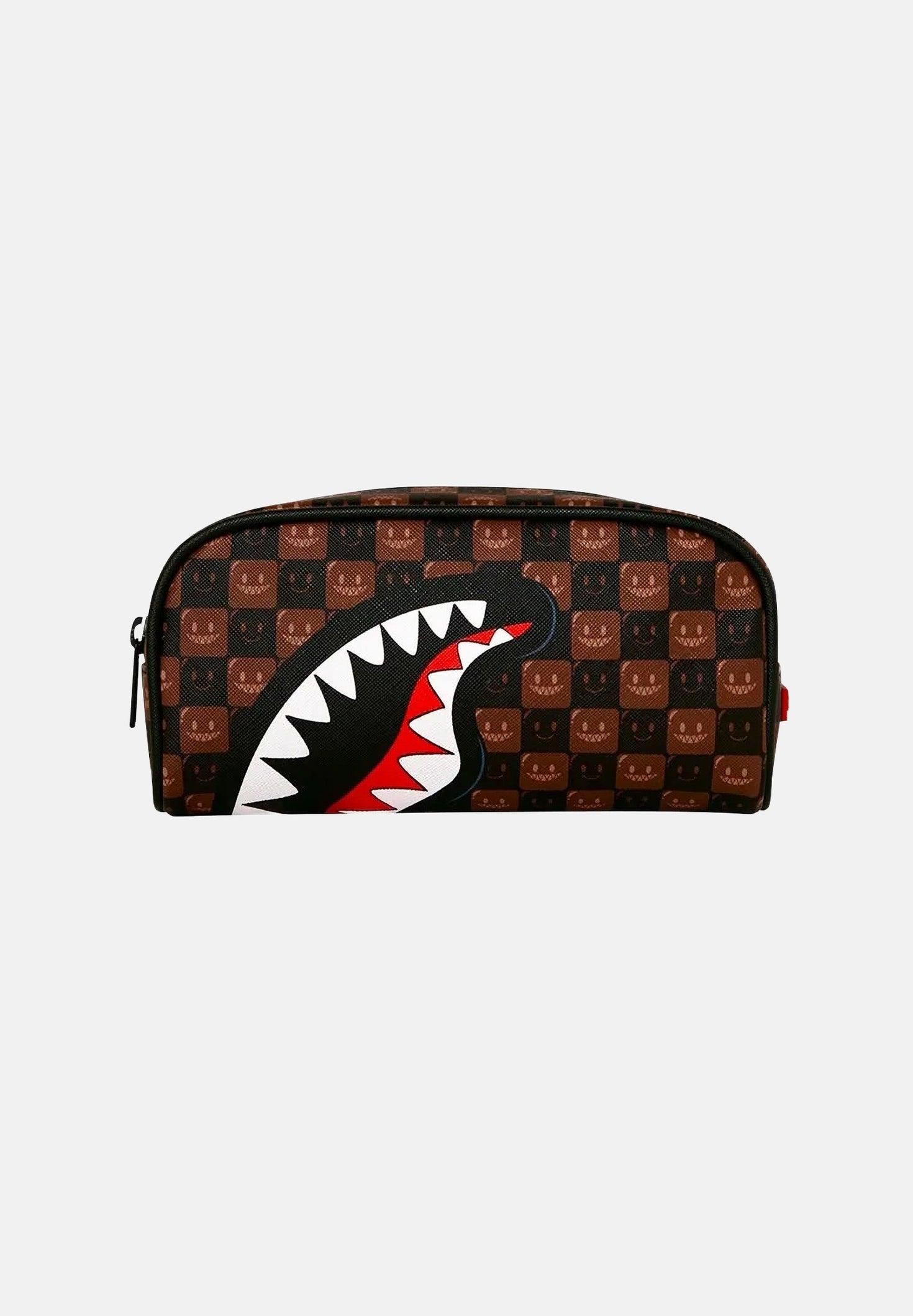 SHARKS IN PARIS WTF BUBBLE BROWN CHECK POUCH 