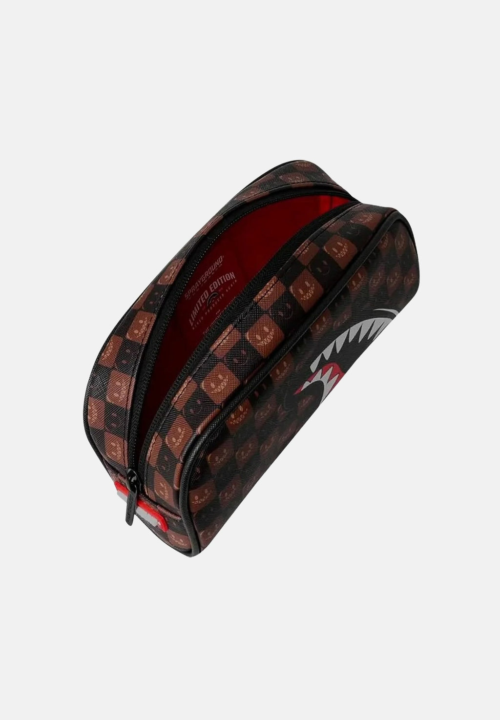 SHARKS IN PARIS WTF BUBBLE BROWN CHECK POUCH 