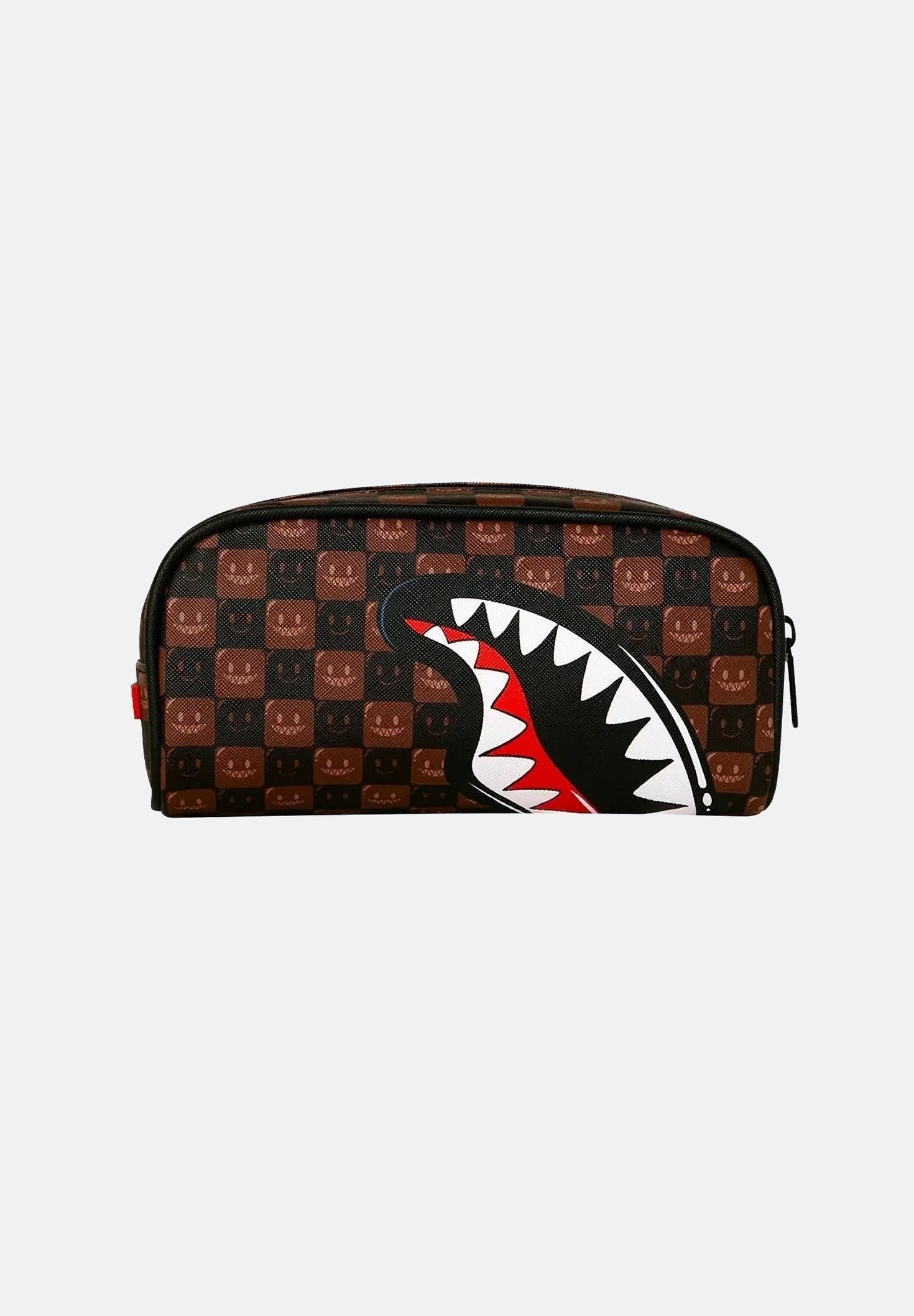 SHARKS IN PARIS WTF BUBBLE BROWN CHECK POUCH 