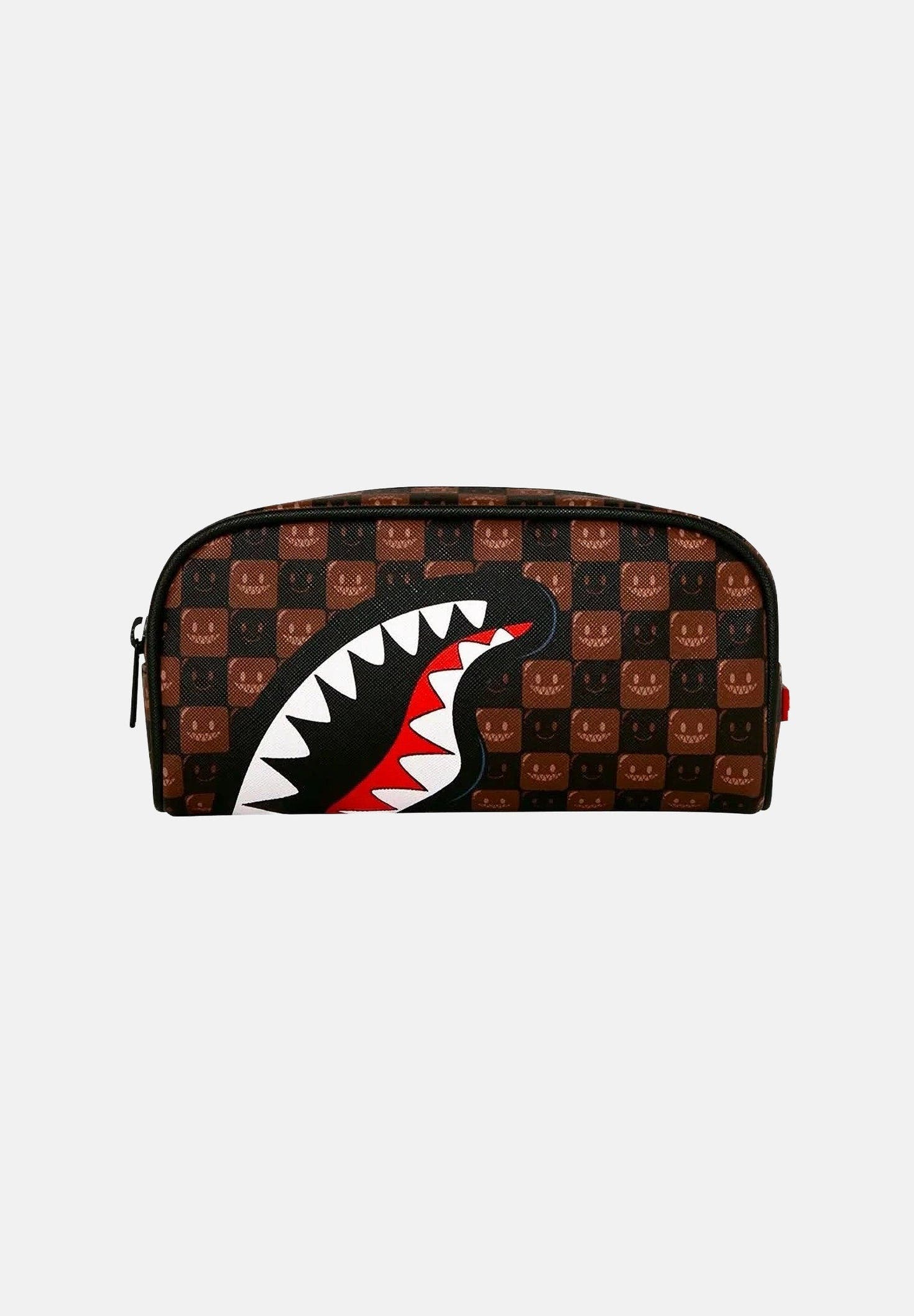 SHARKS IN PARIS WTF BUBBLE BROWN CHECK POUCH 