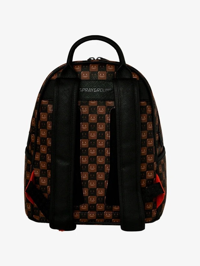 SHARKS IN PARIS WTF BUBBLE BROWN CHECK SAVAGE BACKPACK 