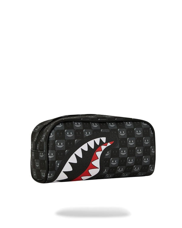 SHARKS IN PARIS WTF BUBBLY BLACK CHECK POUCH 
