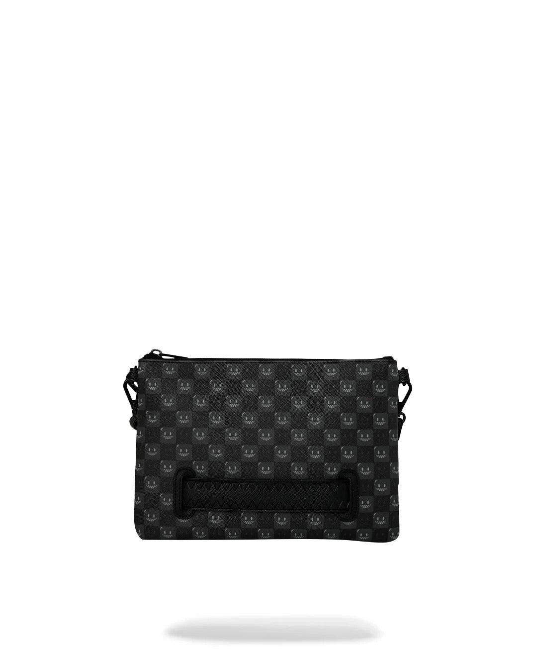 SHARKS IN PARIS WTF BUBBLY BLACK CHECK CROSSOVER CLUTCH 