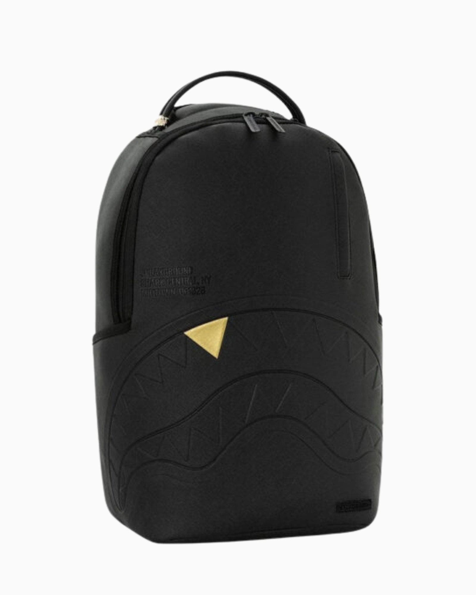 BLACKED OUT EMBOSSED GOLD TOOTH BACKPACK 