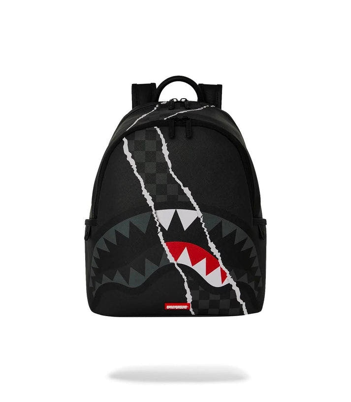 CENTER RIP REVEALING GRAY  CHECK SAVAGE BACKPACK 