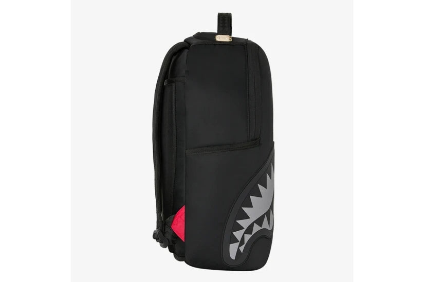 SHARK CENTRAL BLACK NYLON GRAY EMBOSSED BACKPACK 
