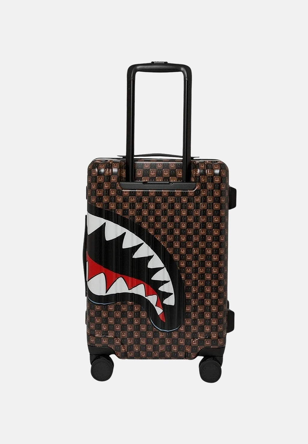 SHARKS IN PARIS WTF BUBBLE BROWN CHECK CARRY-ON LUGGAGE 
