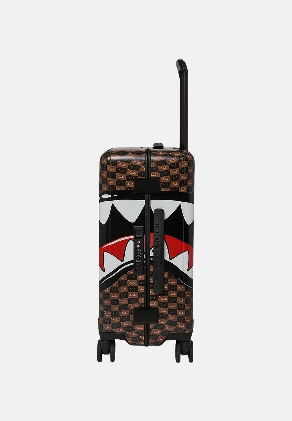 SHARKS IN PARIS WTF BUBBLE BROWN CHECK CARRY-ON LUGGAGE 