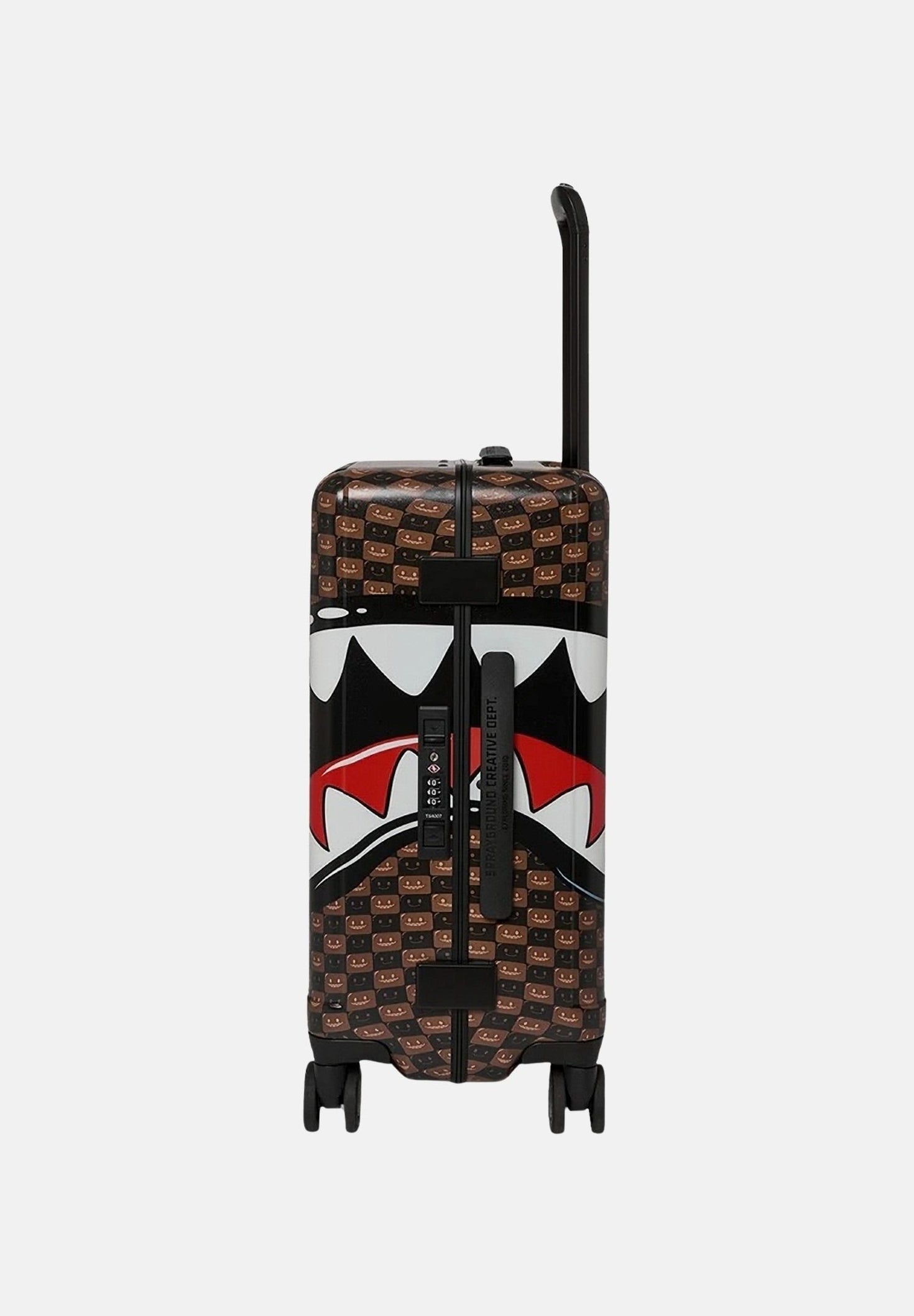 SHARKS IN PARIS WTF BUBBLE BROWN CHECK CARRY-ON LUGGAGE 