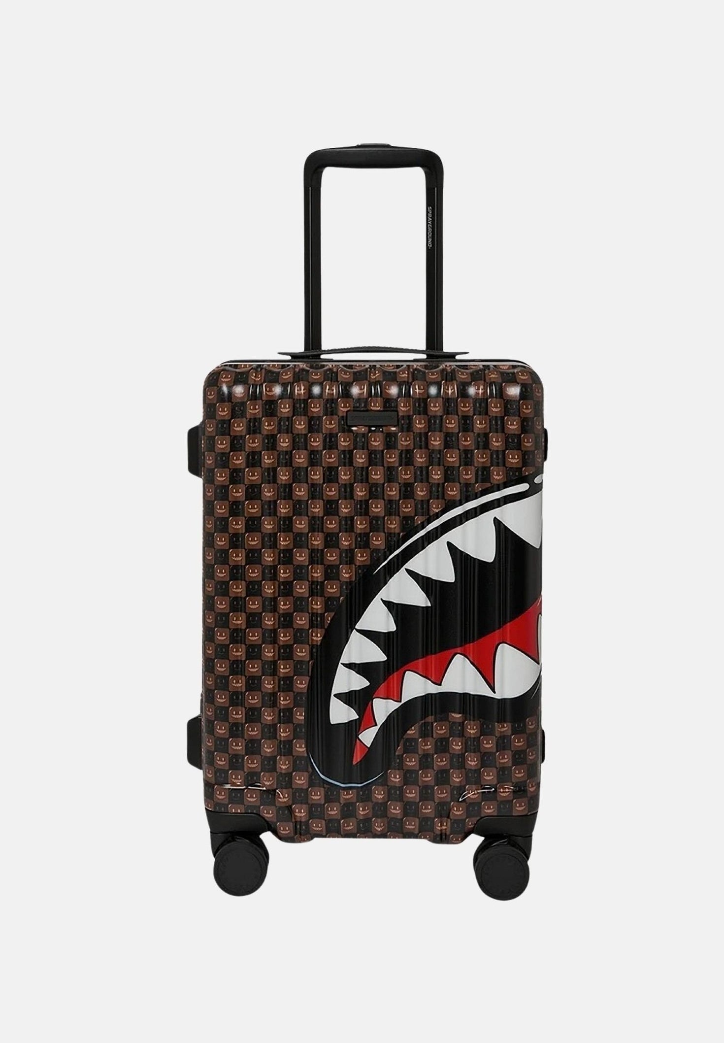 SHARKS IN PARIS WTF BUBBLE BROWN CHECK CARRY-ON LUGGAGE 
