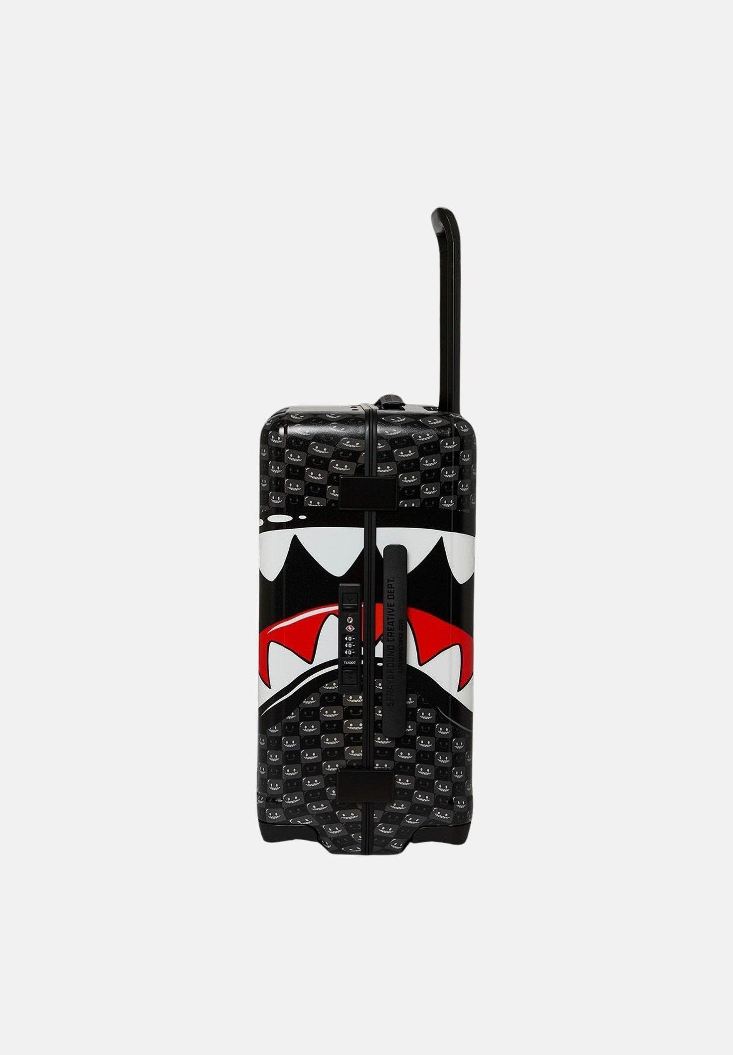 SHARKS IN PARIS WTF BUBBLY BLACK CHECK CARRY-ON LUGGAGE 