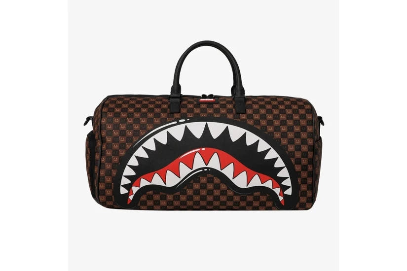 SHARKS IN PARIS WTF BUBBLE BROWN CHECK DUFFLE 