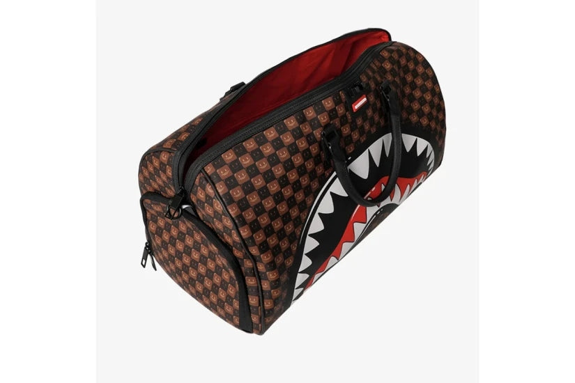 SHARKS IN PARIS WTF BUBBLE BROWN CHECK DUFFLE 