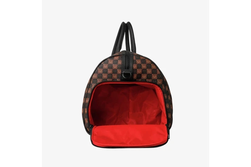 SHARKS IN PARIS WTF BUBBLE BROWN CHECK DUFFLE 