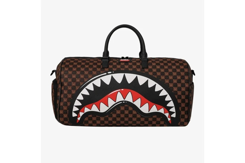 SHARKS IN PARIS WTF BUBBLE BROWN CHECK DUFFLE 