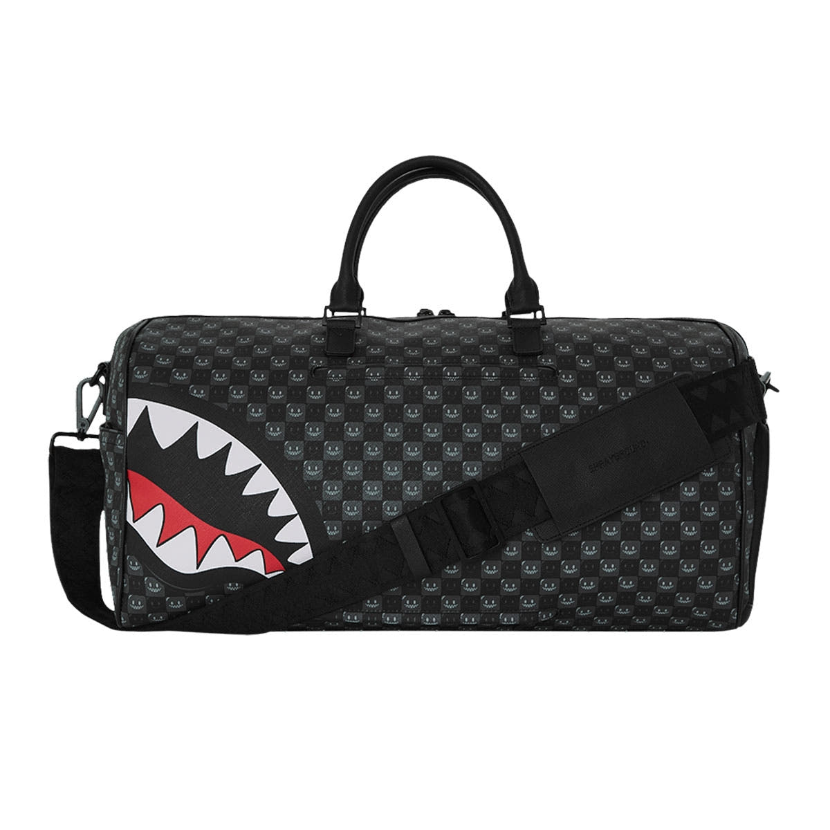 SHARKS IN PARIS WTF BUBBLY BLACK CHECK DUFFLE 