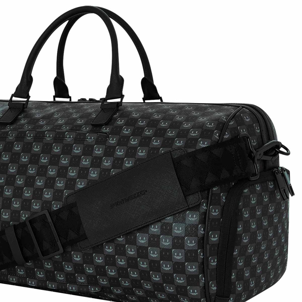 SHARKS IN PARIS WTF BUBBLY BLACK CHECK DUFFLE 