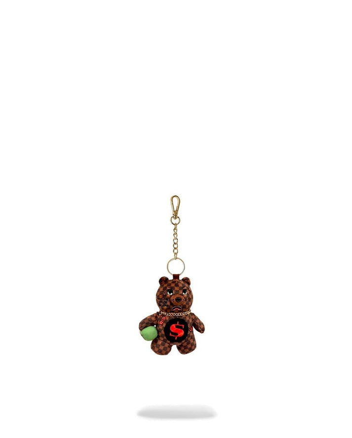 SIP WTF BUBBLY BROWN CHECK BEAR KEYCHAIN 
