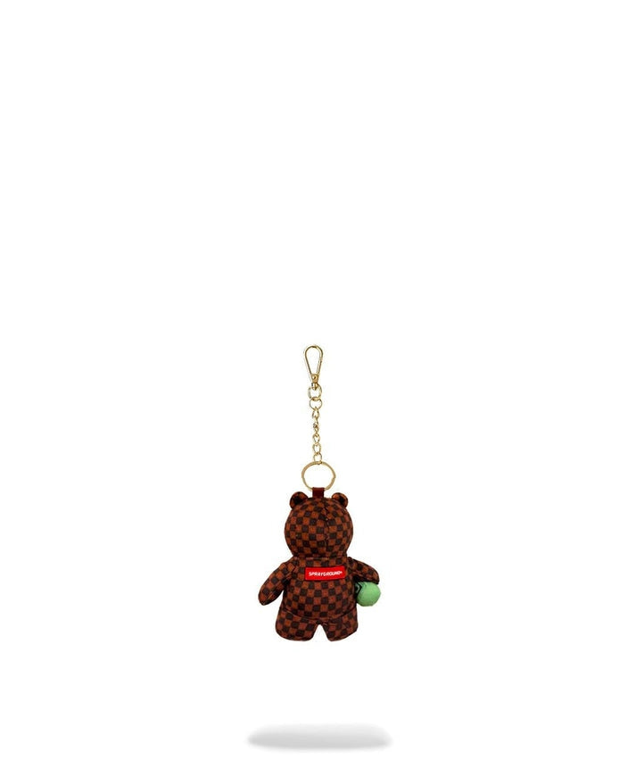 SIP WTF BUBBLY BROWN CHECK BEAR KEYCHAIN 