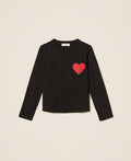 TWINSET T-SHIRT M/L CON STAMPA CUORE FLOCK