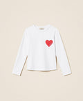 TWINSET T-SHIRT M/L CON STAMPA CUORE FLOCK