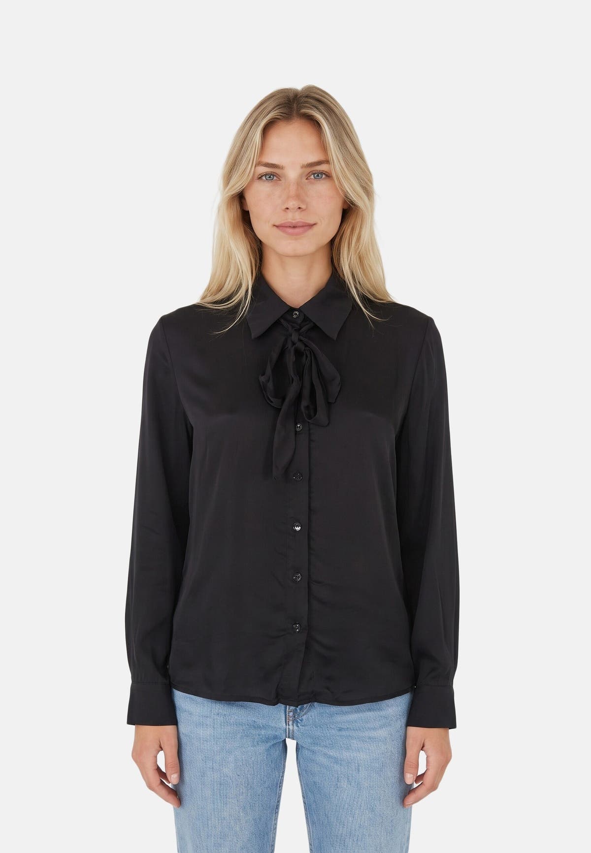 CAMICIA DONNA CON FIOCCO COLLO 