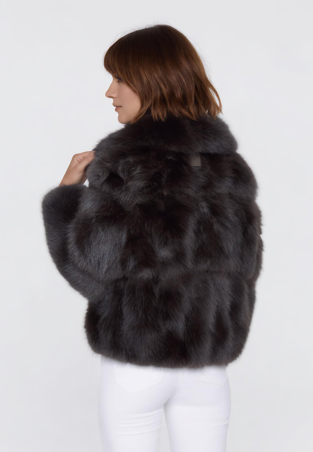 GIACCA DONNA IN TESSUTO EFF.PELUCHE, INS.COATED 