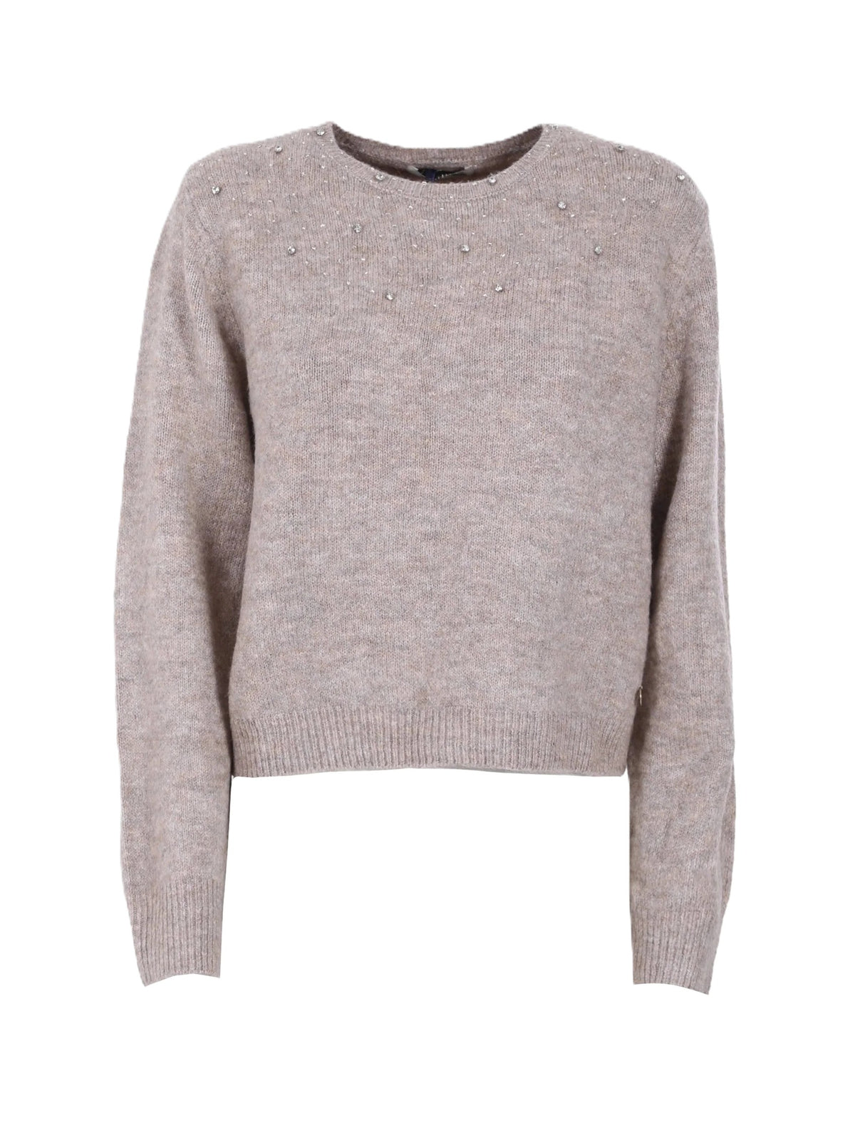 MAGLIA DONNA GIROCOLLO CON APPLICAZIONI 
