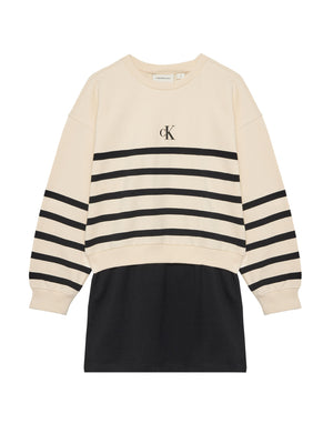 CALVIN KLEIN JEANS CK LS RELAXED TERRY DRESS