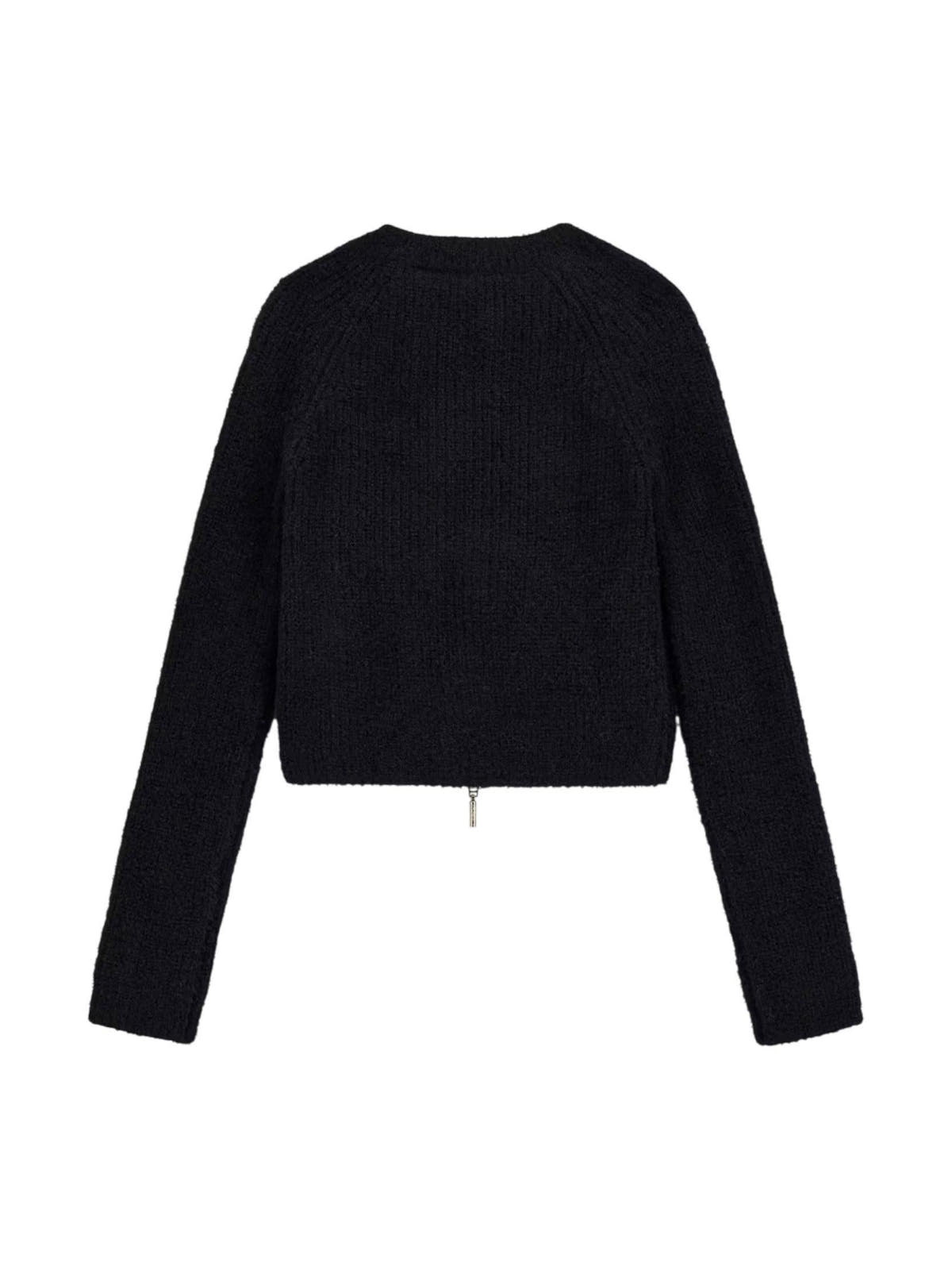 SWEATER LS CROP TOP ZIPPER 