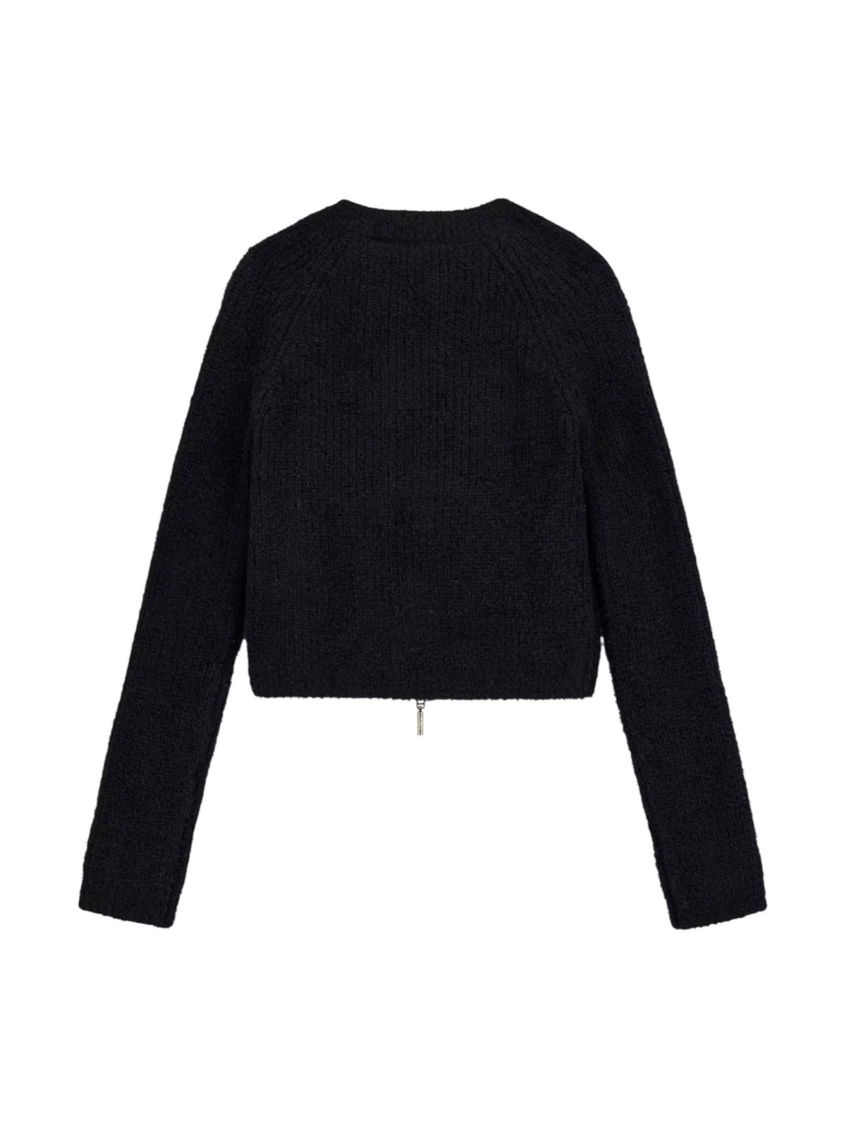 SWEATER LS CROP TOP ZIPPER 
