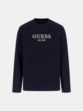 GUESS CN LS FLOCK LOGO TEE