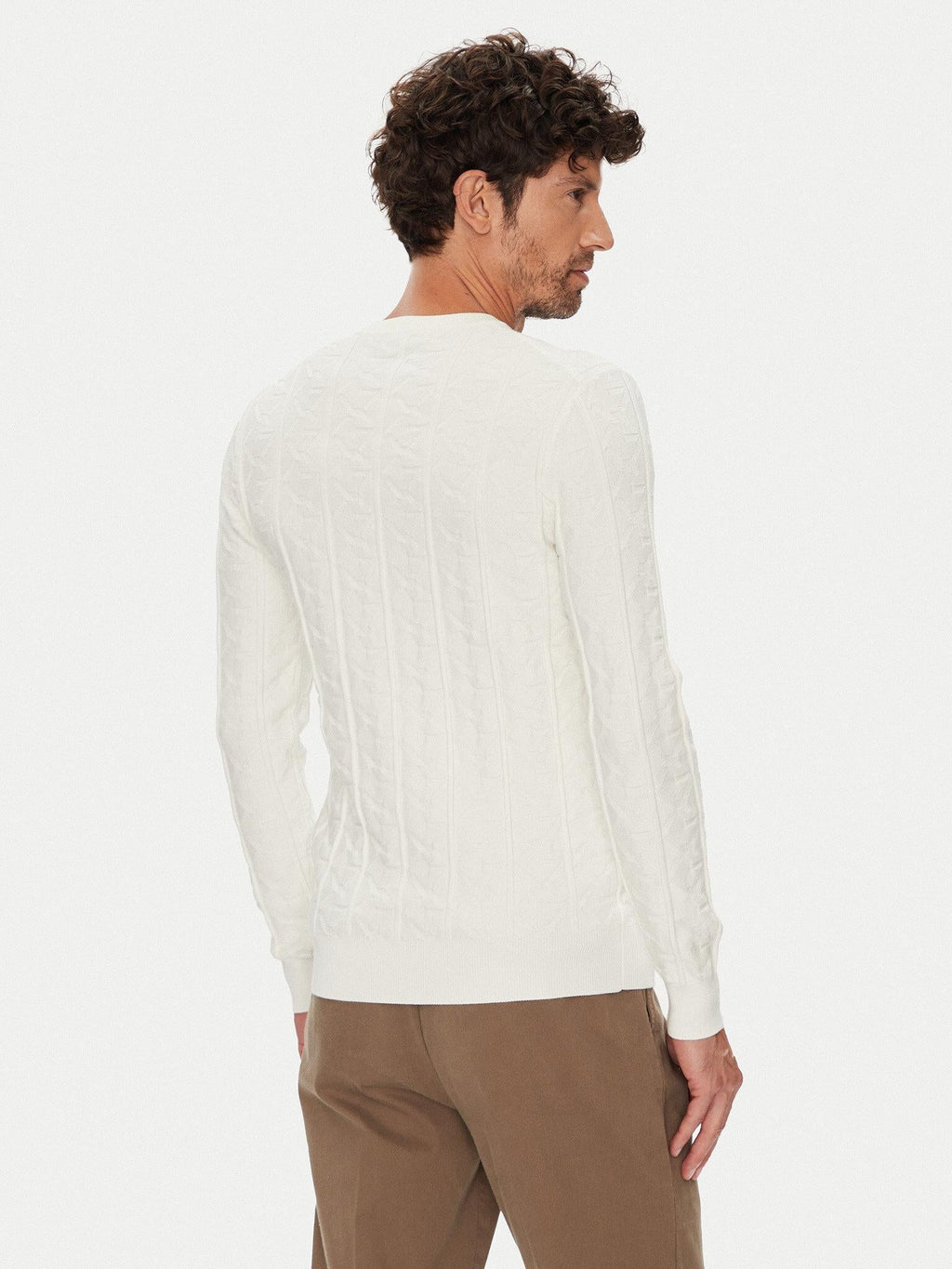 HERON CN LS MONOGRAM SWEATER 