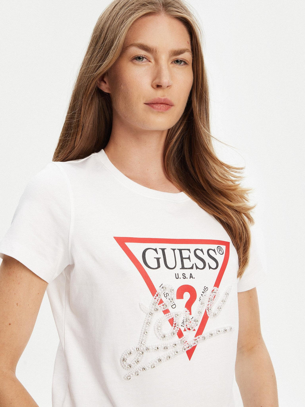 SS CN PEARLS LOVE TRIANGLE TEE 