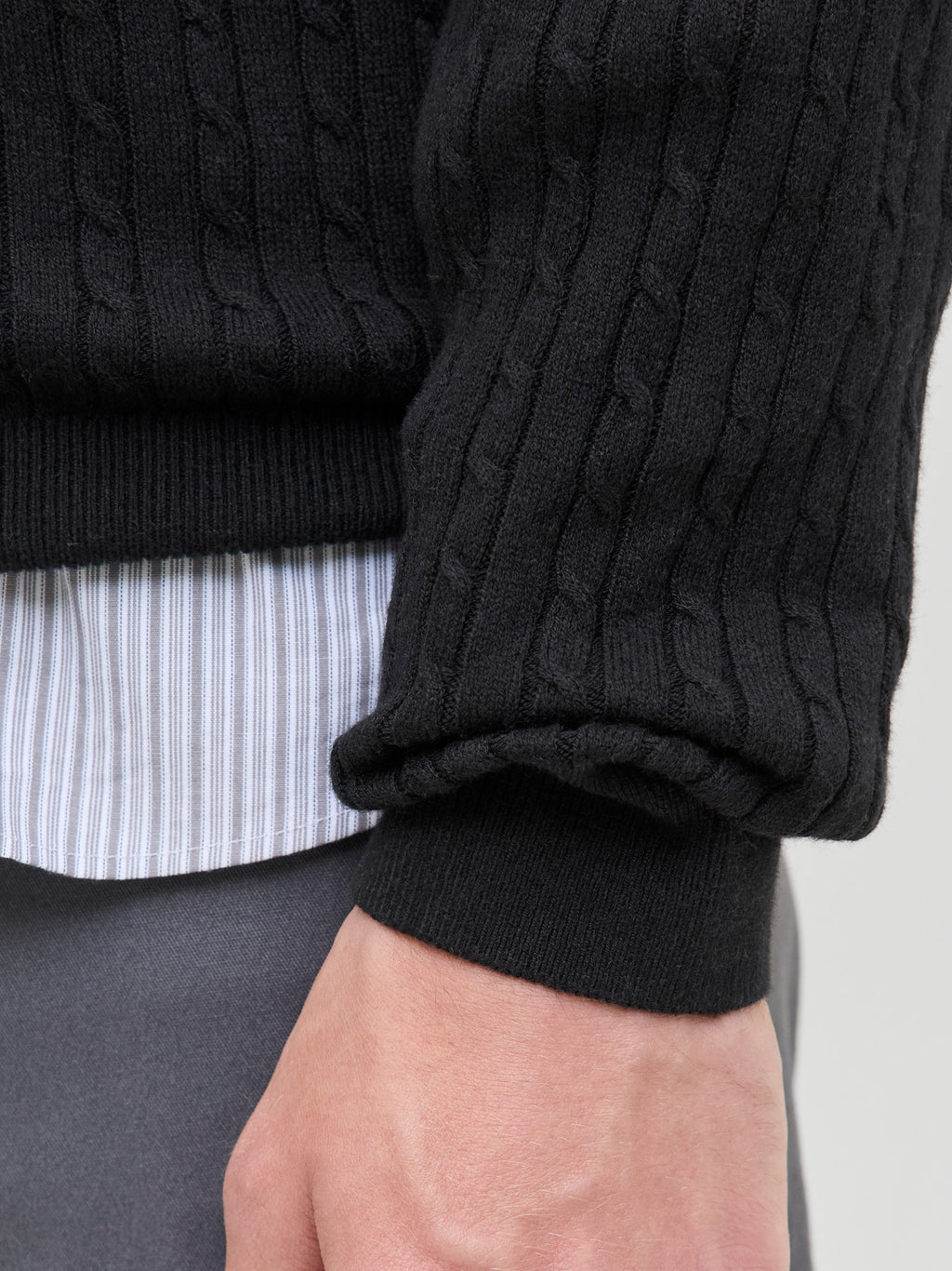 JJEEMIL KNIT CABLE CREW NECK NOOS 