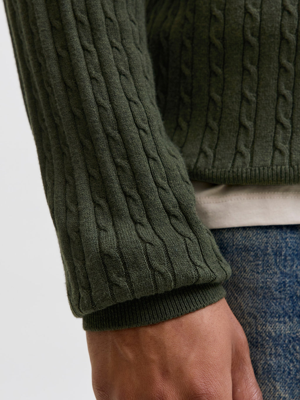 JJEEMIL KNIT CABLE CREW NECK NOOS 