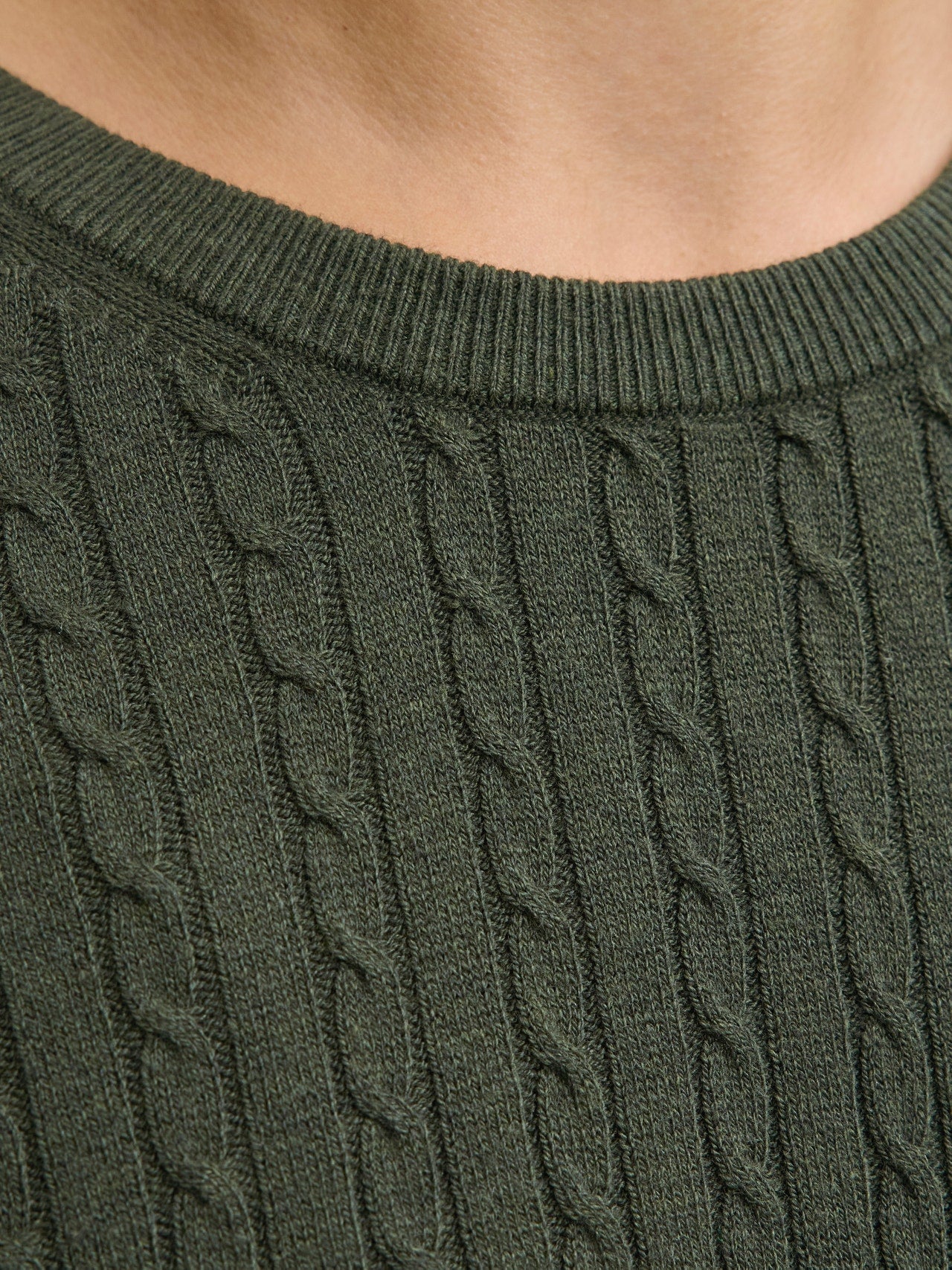 JJEEMIL KNIT CABLE CREW NECK NOOS 