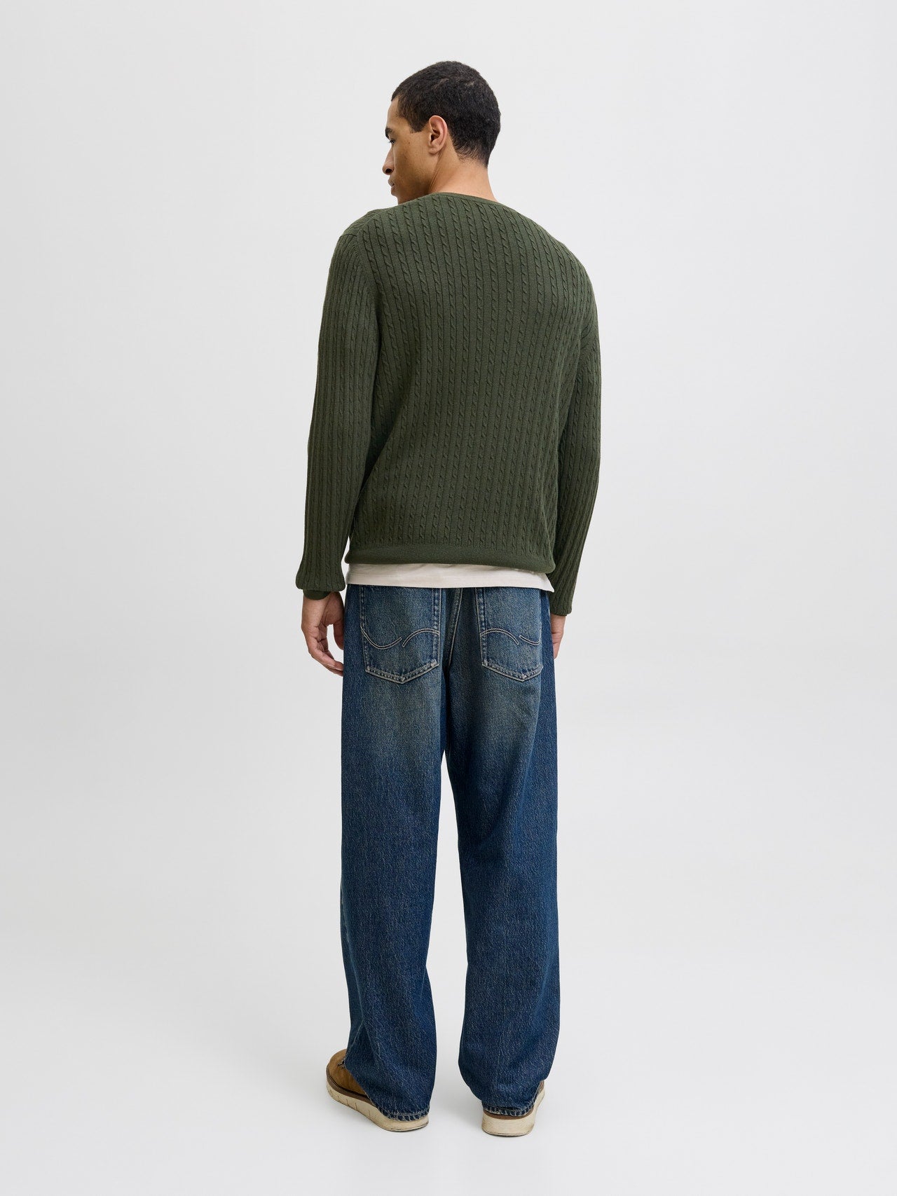 JJEEMIL KNIT CABLE CREW NECK NOOS 