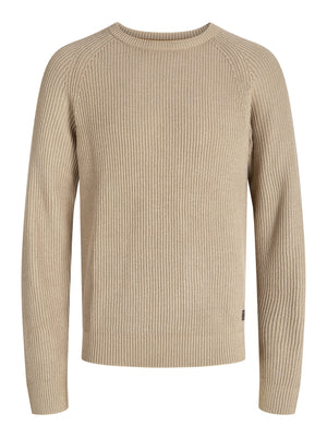 JACK AND JONES JJPANNEL KNIT CREW NECK AW25