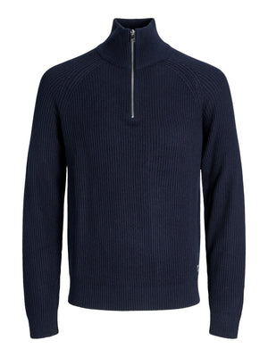 JACK AND JONES JJPANNEL KNIT HALF ZIP AW25